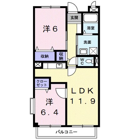 紀伊中ノ島駅 徒歩21分 3階の物件間取画像